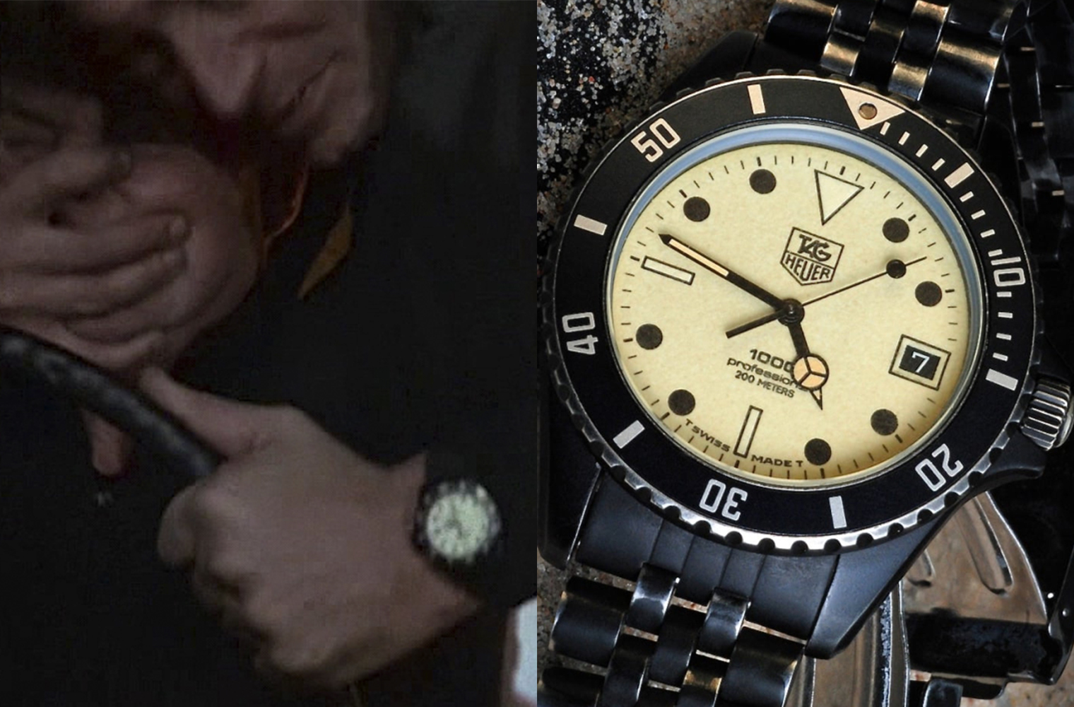 Часы Джеймса Бонда в фильме Искры из глаз (The Living Daylights) (1987) - TAG Heuer Night-Diver ref. 980.031