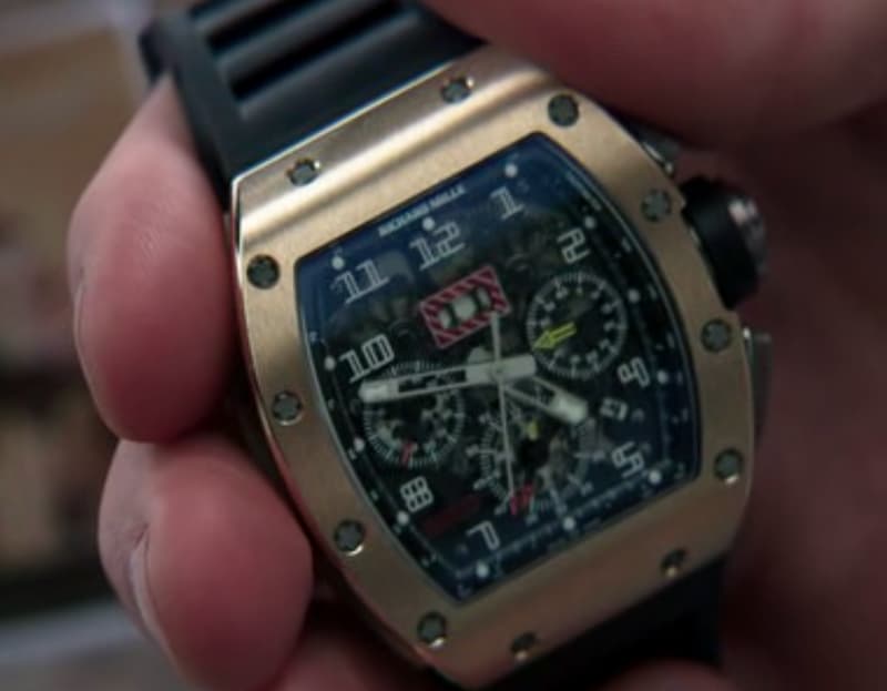 Richard Mille RM 011 Felipe Massa крупным планом в кадре фильма